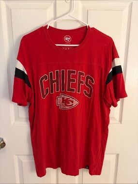 47 Kansas City Chiefs Red Short-Sleeve Tee with Stripe Accents